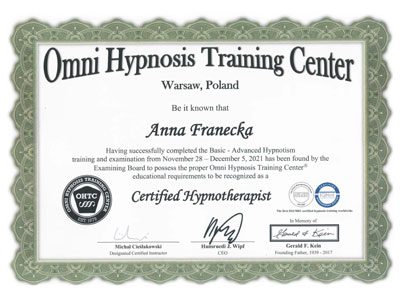 Certyfikat Anna Francecka OMNI