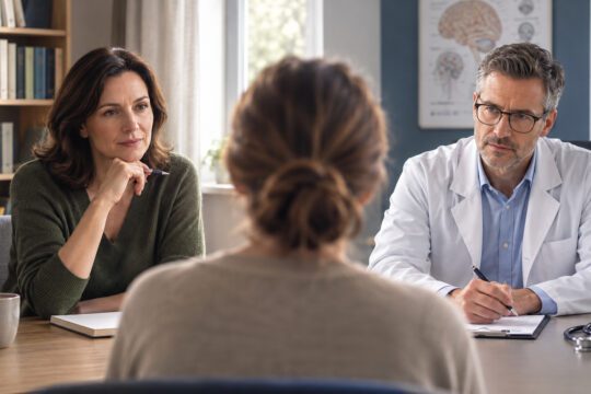 Psycholog i psychiatra podczas konsultacji z pacjentką